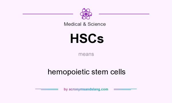 What does HSCs mean? It stands for hemopoietic stem cells