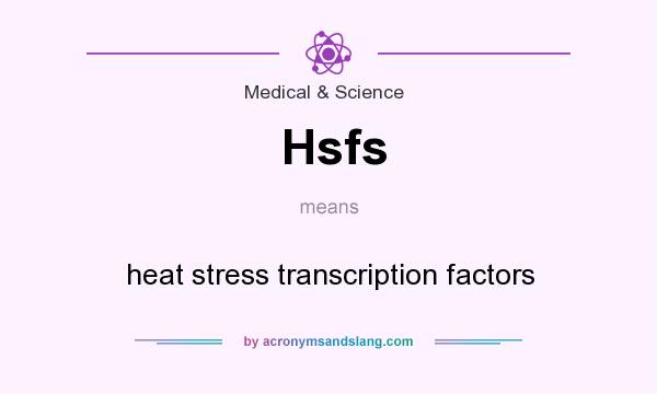 What does Hsfs mean? It stands for heat stress transcription factors