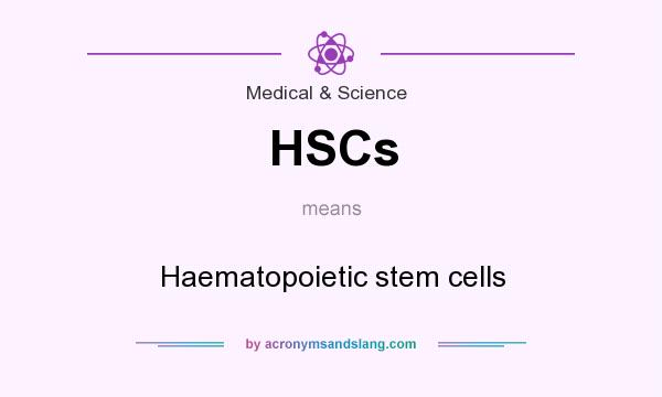 What does HSCs mean? It stands for Haematopoietic stem cells