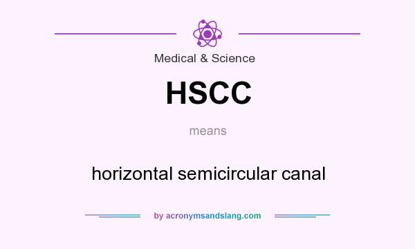 What does HSCC mean? It stands for horizontal semicircular canal