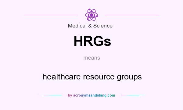 What does HRGs mean? It stands for healthcare resource groups