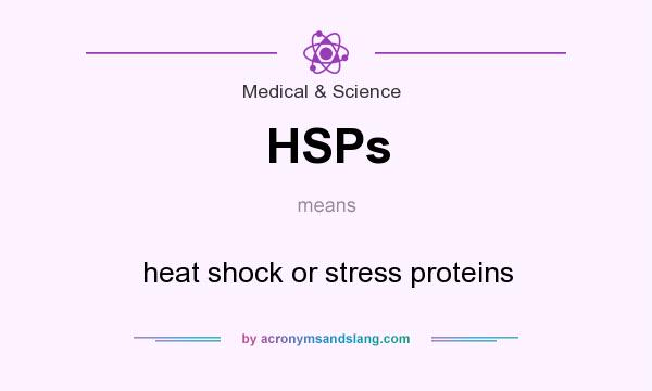What does HSPs mean? It stands for heat shock or stress proteins