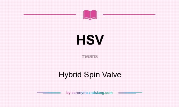What does HSV mean? It stands for Hybrid Spin Valve