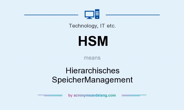 What does HSM mean? It stands for Hierarchisches SpeicherManagement