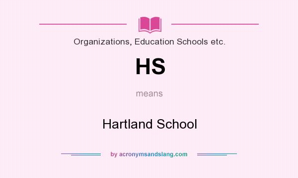 What does HS mean? It stands for Hartland School
