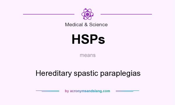 What does HSPs mean? It stands for Hereditary spastic paraplegias