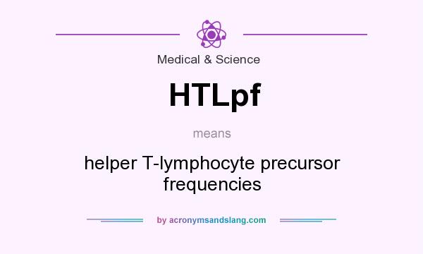 What does HTLpf mean? It stands for helper T-lymphocyte precursor frequencies