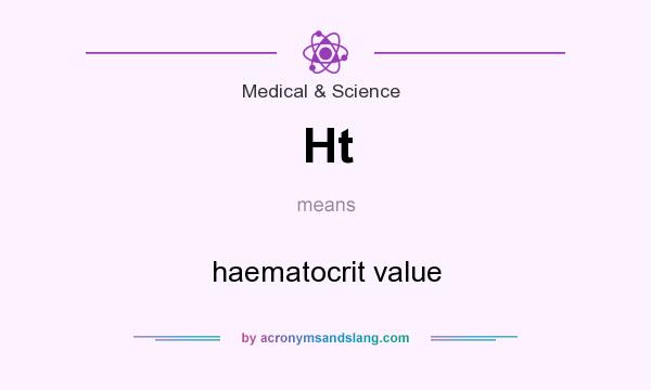 What does Ht mean? It stands for haematocrit value