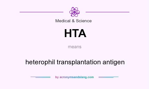 What does HTA mean? It stands for heterophil transplantation antigen