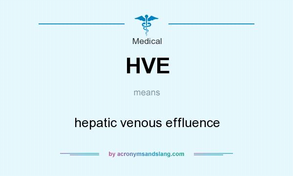What does HVE mean? It stands for hepatic venous effluence