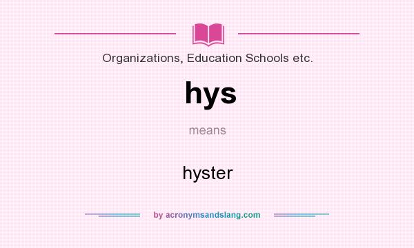 What does hys mean? It stands for hyster