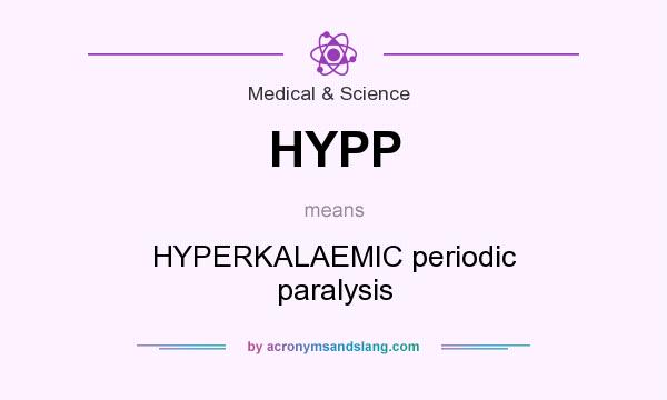 What does HYPP mean? It stands for HYPERKALAEMIC periodic paralysis