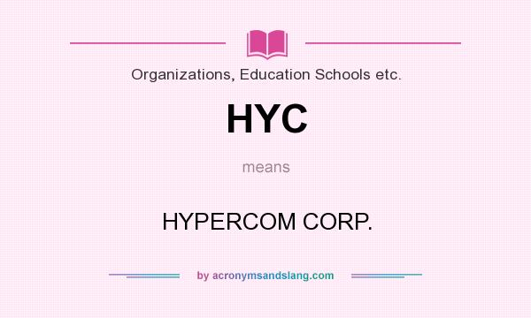 What does HYC mean? It stands for HYPERCOM CORP.