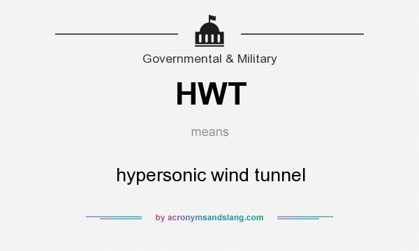 What does HWT mean? It stands for hypersonic wind tunnel