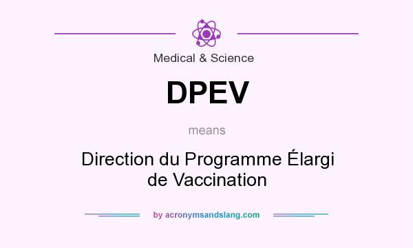 What does DPEV mean? It stands for Direction du Programme Élargi de Vaccination