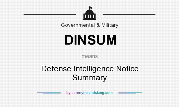 What does DINSUM mean? It stands for Defense Intelligence Notice Summary