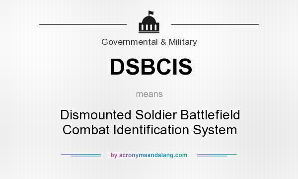 What does DSBCIS mean? It stands for Dismounted Soldier Battlefield Combat Identification System