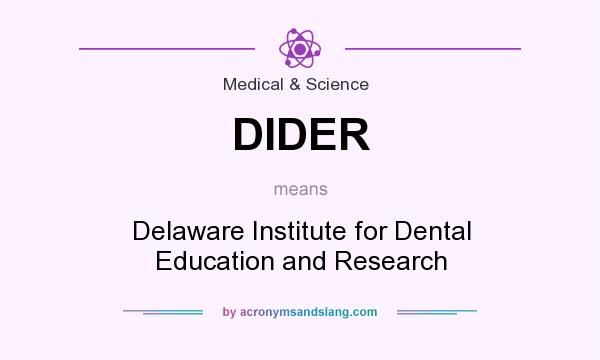 What does DIDER mean? It stands for Delaware Institute for Dental Education and Research