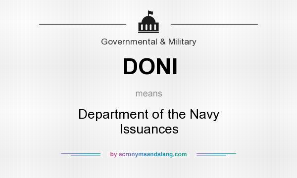 What does DONI mean? It stands for Department of the Navy Issuances