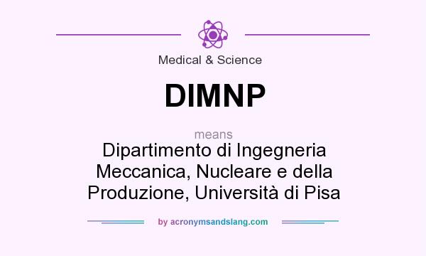 What does DIMNP mean? It stands for Dipartimento di Ingegneria Meccanica, Nucleare e della Produzione, Università di Pisa