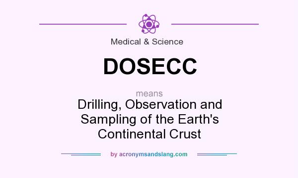 What does DOSECC mean? It stands for Drilling, Observation and Sampling of the Earth`s Continental Crust
