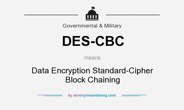 What does DES-CBC mean? It stands for Data Encryption Standard-Cipher Block Chaining