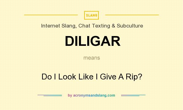 What does DILIGAR mean? It stands for Do I Look Like I Give A Rip?