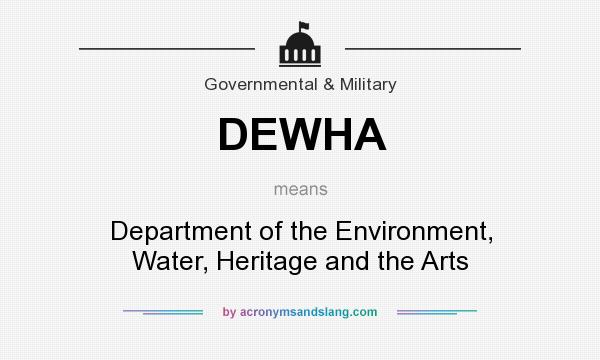 What does DEWHA mean? It stands for Department of the Environment, Water, Heritage and the Arts