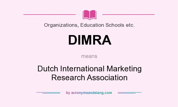 What does DIMRA mean? It stands for Dutch International Marketing Research Association