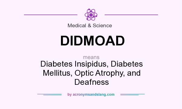 What does DIDMOAD mean? It stands for Diabetes Insipidus, Diabetes Mellitus, Optic Atrophy, and Deafness