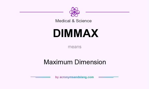 What does DIMMAX mean? It stands for Maximum Dimension