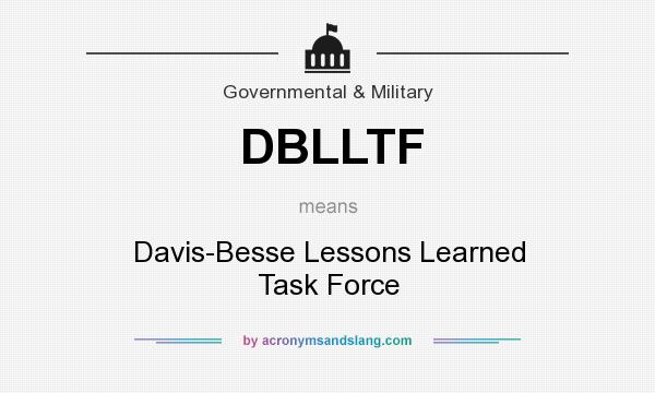 What does DBLLTF mean? It stands for Davis-Besse Lessons Learned Task Force