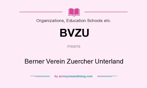 What does BVZU mean? It stands for Berner Verein Zuercher Unterland