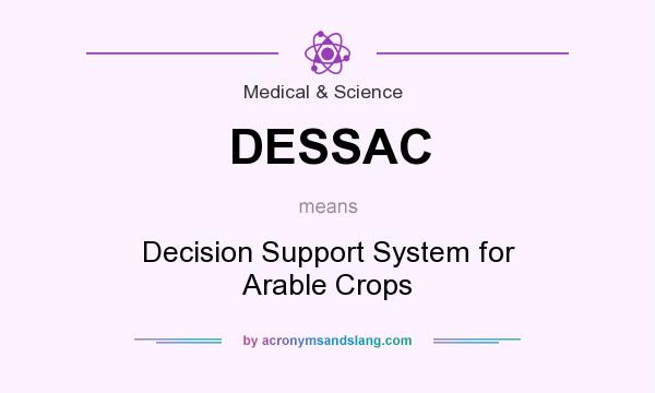 What does DESSAC mean? It stands for Decision Support System for Arable Crops