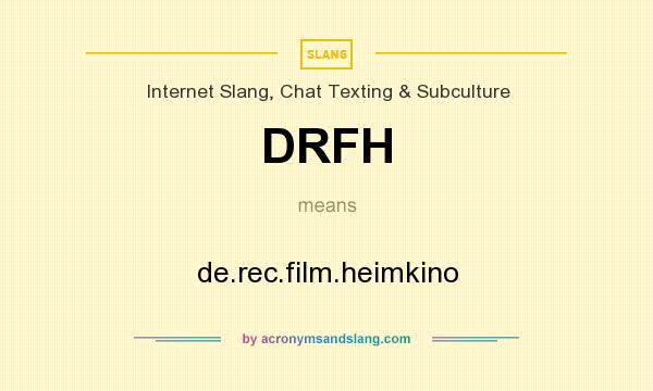 What does DRFH mean? It stands for de.rec.film.heimkino