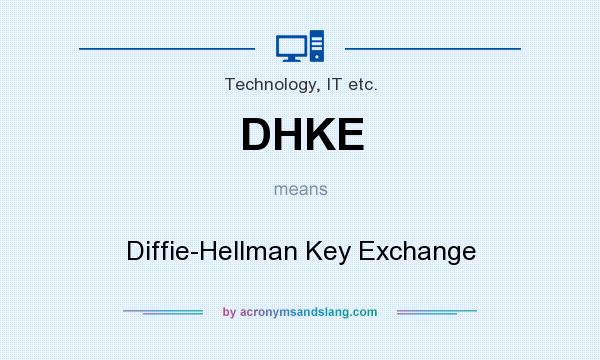 What does DHKE mean? It stands for Diffie-Hellman Key Exchange