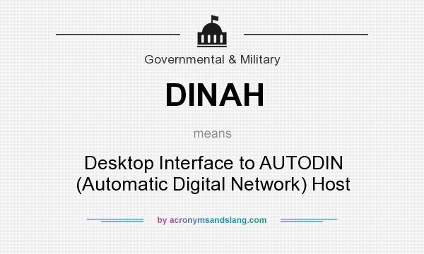 What does DINAH mean? It stands for Desktop Interface to AUTODIN (Automatic Digital Network) Host