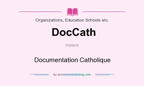 What does DocCath mean? It stands for Documentation Catholique