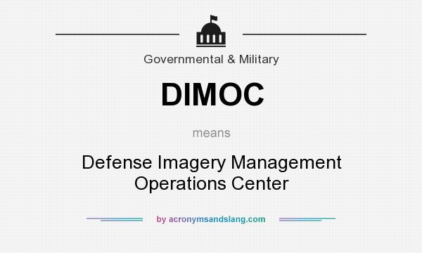 What does DIMOC mean? It stands for Defense Imagery Management Operations Center