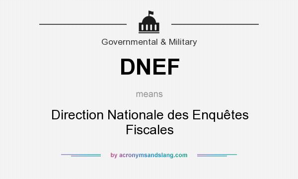 What does DNEF mean? It stands for Direction Nationale des Enquêtes Fiscales