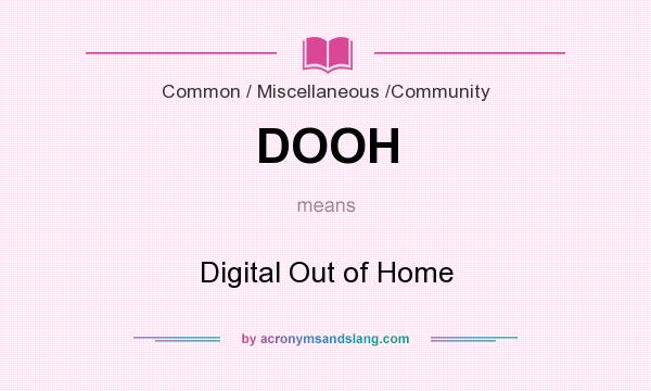 What does DOOH mean? It stands for Digital Out of Home