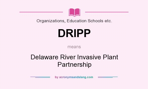 What does DRIPP mean? It stands for Delaware River Invasive Plant Partnership