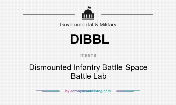 What does DIBBL mean? It stands for Dismounted Infantry Battle-Space Battle Lab