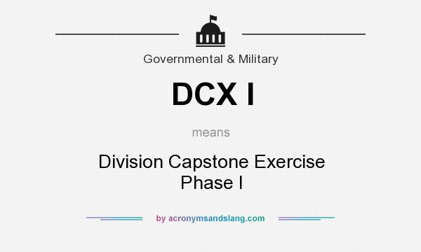 What does DCX I mean? It stands for Division Capstone Exercise Phase I