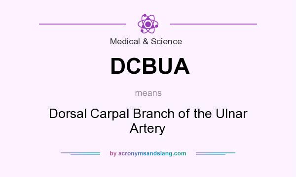 What does DCBUA mean? It stands for Dorsal Carpal Branch of the Ulnar Artery