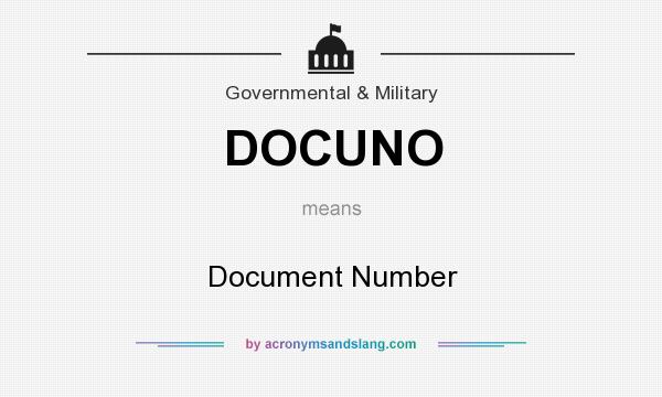 What does DOCUNO mean? It stands for Document Number