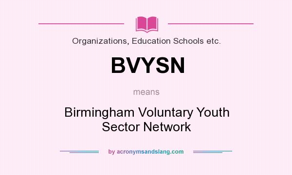 What does BVYSN mean? It stands for Birmingham Voluntary Youth Sector Network