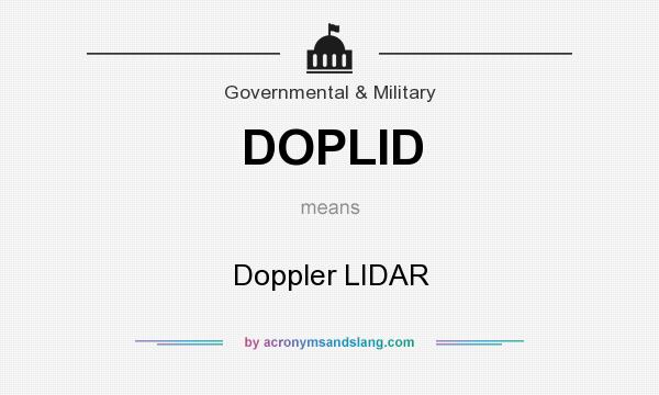 What does DOPLID mean? It stands for Doppler LIDAR