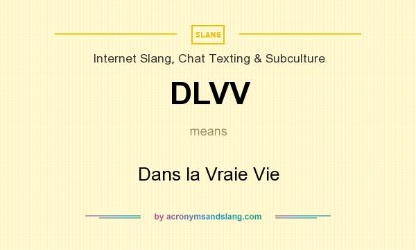 What does DLVV mean? It stands for Dans la Vraie Vie