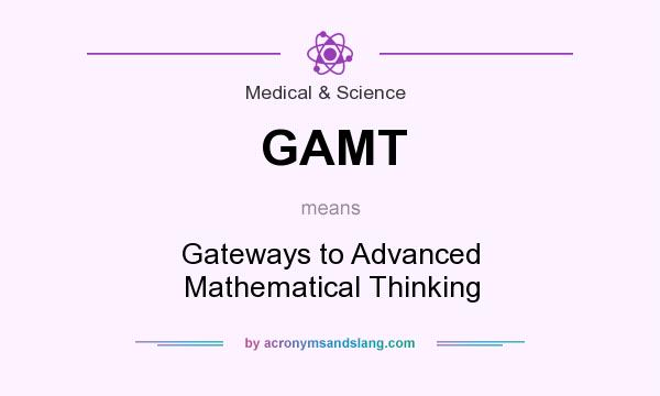 What does GAMT mean? It stands for Gateways to Advanced Mathematical Thinking